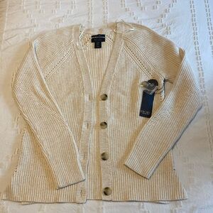Rachel Roy cream cardigan sweater M